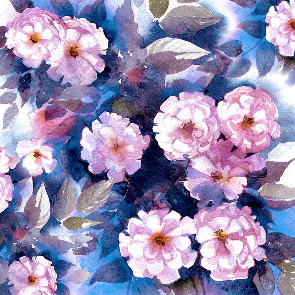 Watercolor white Briar in a classical style