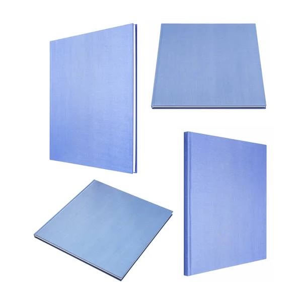Livro azul em pele ângulos diferentes — Fotografia de Stock