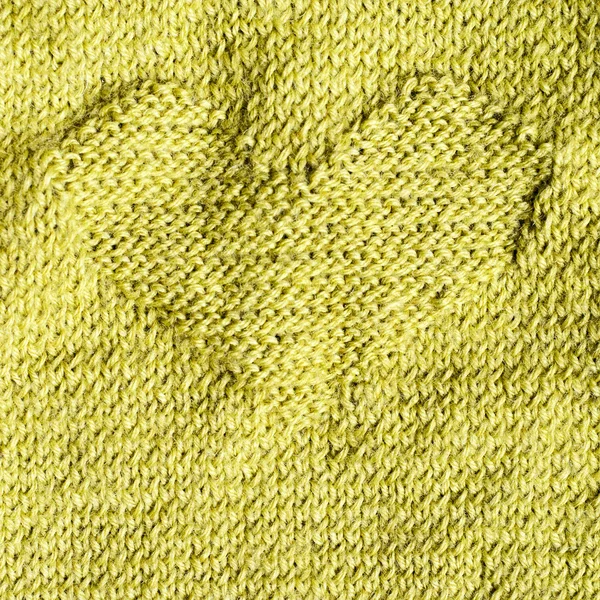 Tricotar coração verde — Fotografia de Stock