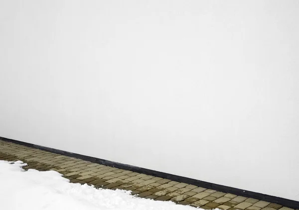 Stucco parete bianca, pavimento piastrelle sfondo — Foto Stock
