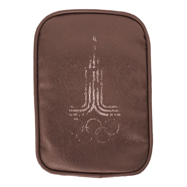 Emblem on the leather case — Stock Photo, Image