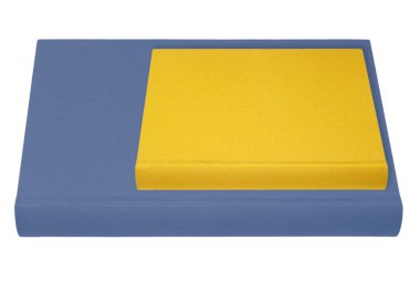 mavi ve sarı kitap üzerinde beyaz izole