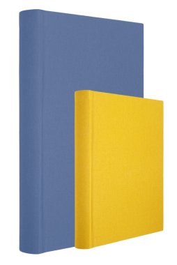 mavi ve sarı kitap üzerinde beyaz izole