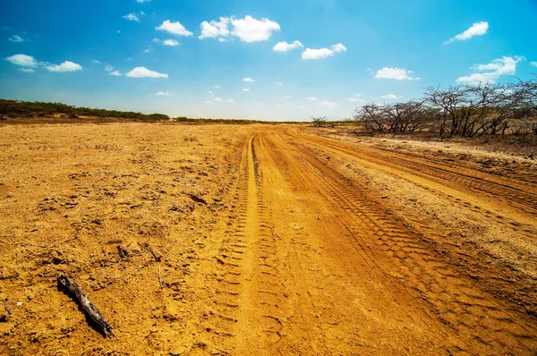 A Dirt Road in the Desert — Stock Photo, Image