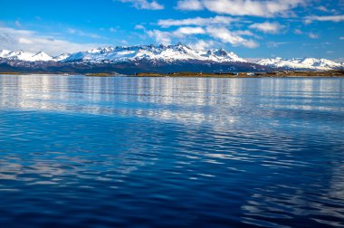 The Beagle Channel and Mountains clipart