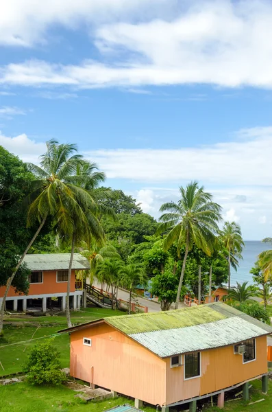 Bungalow och palmer — Stockfoto