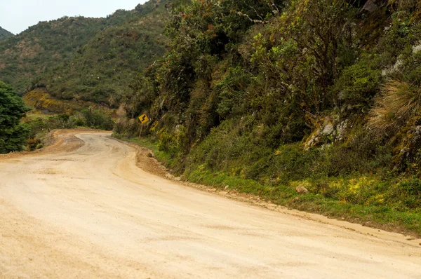 Strada di campagna e curva — Foto Stock