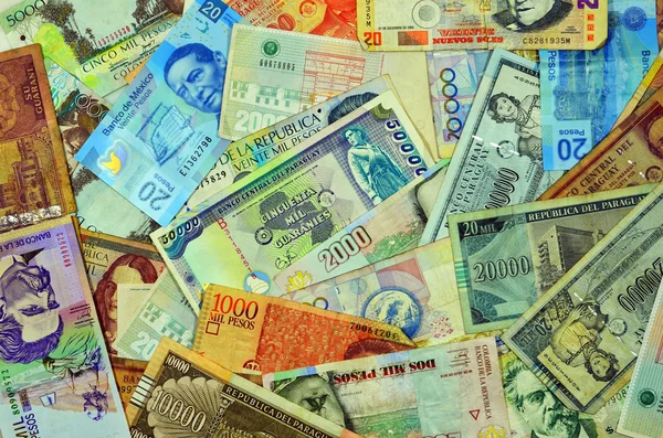 Latin American Currencies — Stock Photo, Image