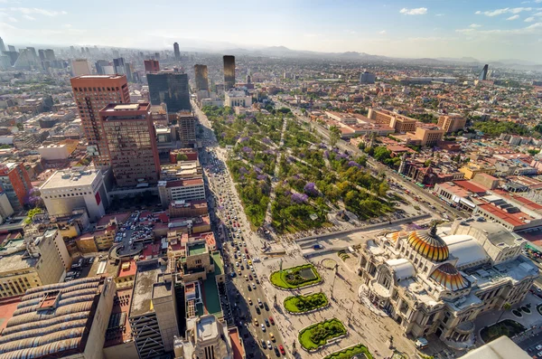 Mexiko city Flygfoto Stockfoto