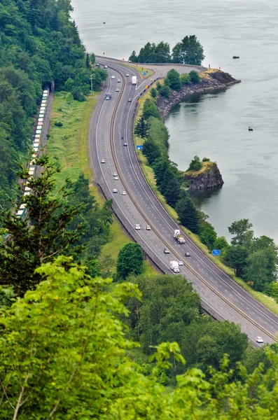 Autostrady przez rzeki columbia — Zdjęcie stockowe