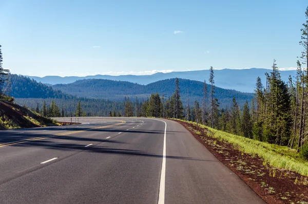 Gebogen snelweg en natuur — Stockfoto