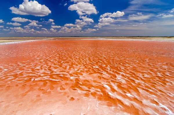 Красный соляной бассейн — стоковое фото