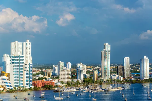 Yachts and Modern Cartagena — Stock Photo, Image