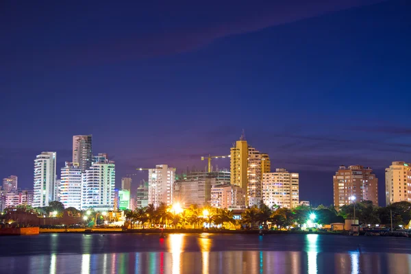 Cartagena moderna di notte — Foto Stock