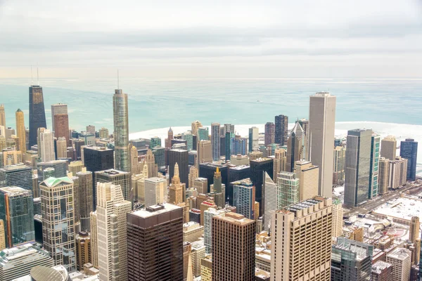 Chicago e o Lago Michigan — Fotografia de Stock