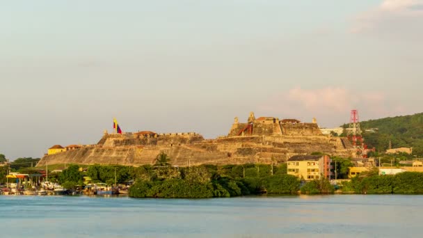 Cartagena Castle Time Lapse — Stock Video