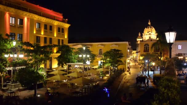 Cartagena gamla staden sunset — Stockvideo