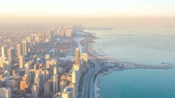 Luchtfoto chicago time-lapse — Stockvideo