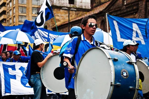 Fãs do time de futebol Millonarios — Fotografia de Stock