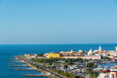 Historic Cartagena and Sea clipart