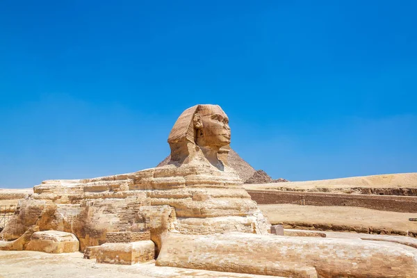 Όμορφη Θέα Της Μεγάλης Σφίγγας Της Γκίζας Στην Αίγυπτο — Φωτογραφία Αρχείου