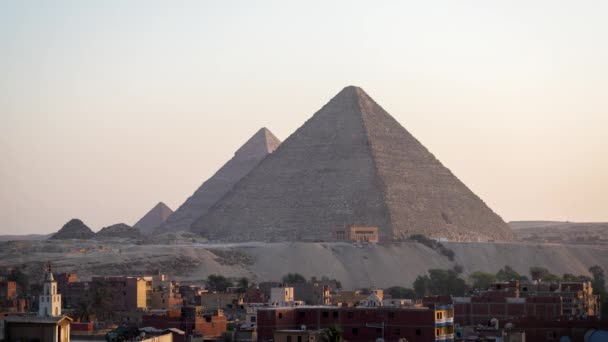 埃及吉萨大金字塔的夜以继日的流逝 — 图库视频影像