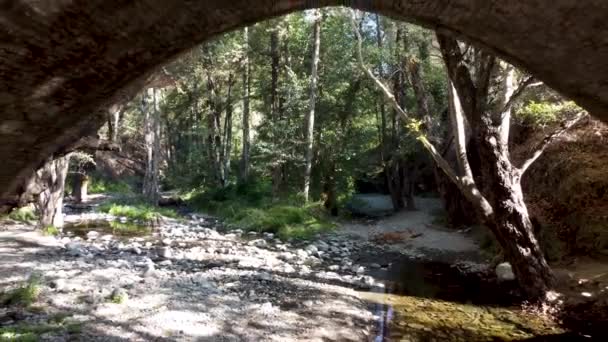 Vliegen Weg Van Tzefelos Brug Cyprus — Stockvideo