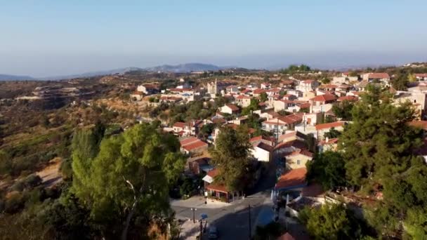 Luchtfoto Van Het Dorp Vouni Cyprus — Stockvideo