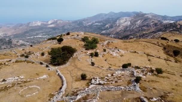Widok Powietrza Krajobraz Wokół Góry Zeus Środku Naxos Grecja — Wideo stockowe