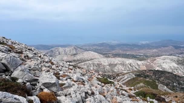 Τοπίο Της Νάξου Ελλάδα Από Την Κορυφή Του Δία — Αρχείο Βίντεο