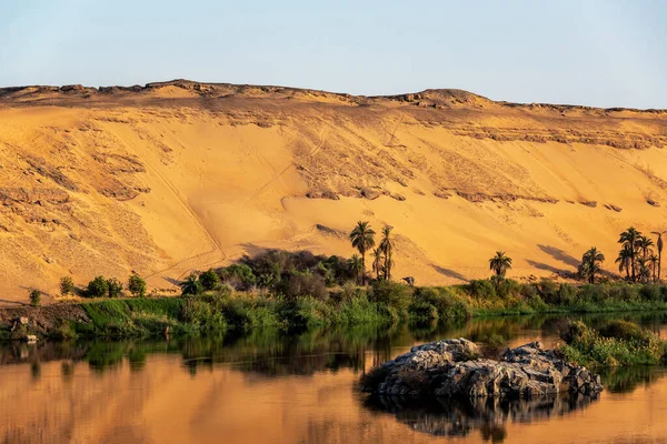 Early Morning View Nile River Sand Dunes Aswan Egypt — Stock Photo, Image