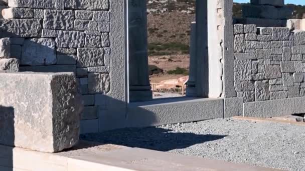 Blick Auf Den Demeter Tempel Naxos Griechenland — Stockvideo