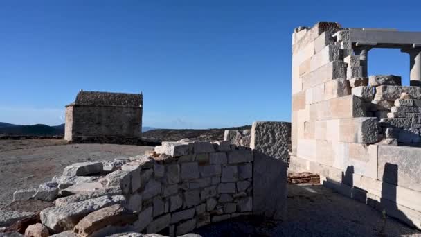 Blick Auf Die Ruinen Des Demeter Tempels Naxos Griechenland — Stockvideo