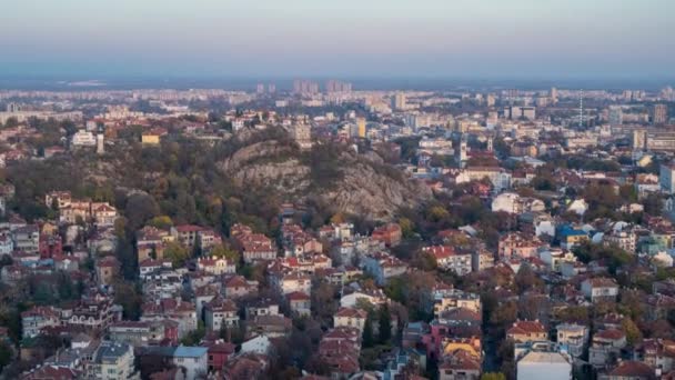 Panning Time Lapse Historic Centre Plovdiv Bulgaria — Stock video
