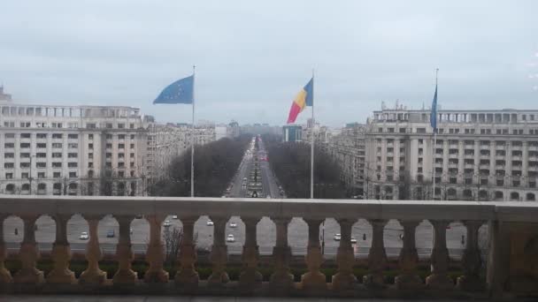 Vue Bucarest Vue Parlement Roumain — Video