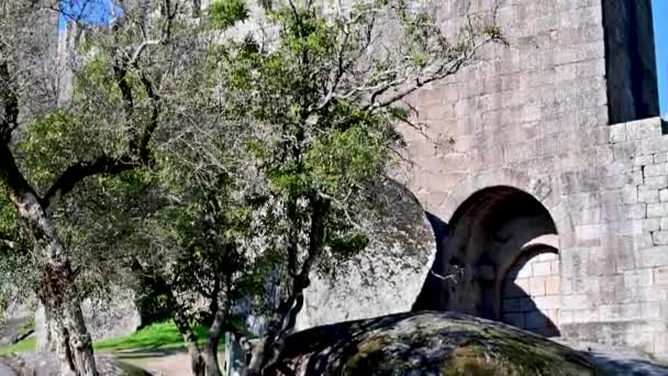 Guimaraes Castle Beautiful Blue Sky Guimaraes Portugal — Vídeo de Stock