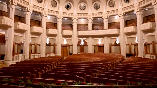 Bukarest Rumänien November 2021 Auditorium Rumäniens Parlament Bukarest Rumänien Den — Stockvideo