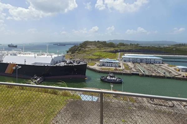 View Panama Canal Passage Ship Panama Canal Zdjęcia Stockowe bez tantiem