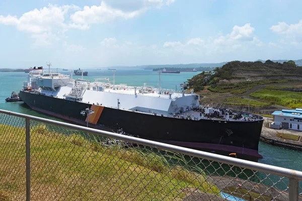 View Panama Canal Passage Ship Panama Canal Stock Kép