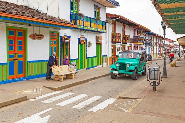 Salento Quindio Colombia February 2022 Beautiful Doors Facades Traditional Houses Jogdíjmentes Stock Fotók