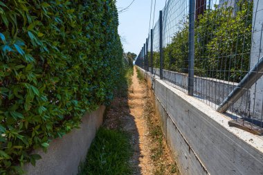 Su kanalizasyonunun güzel manzarası, su kanalizasyonu. Yunanistan. 