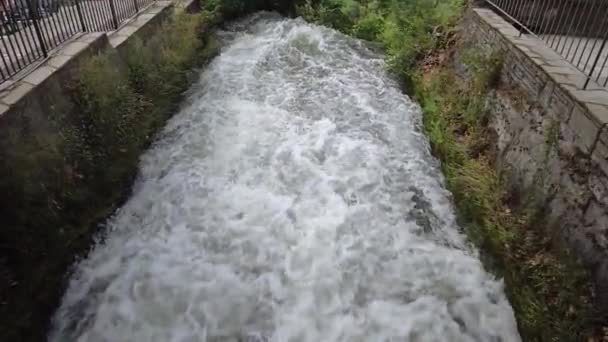 Bela Vista Início Cachoeiras Famosas Grécia Movimento Lento Bela Natureza — Vídeo de Stock