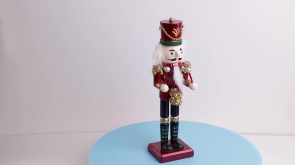 Beautiful View Nutcracker Figure Isolation Background Christmas Holidays Concept Sweden — Stock Video