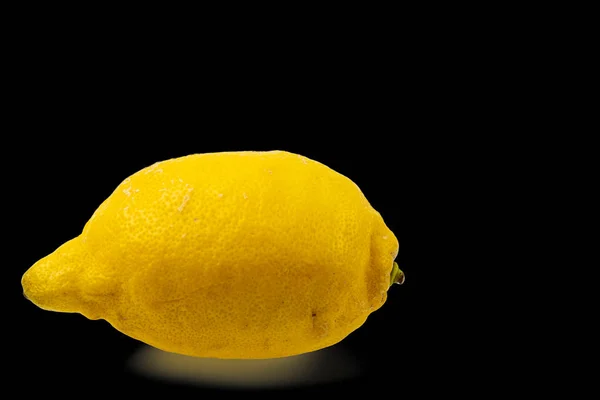Nahaufnahme Zitrone Isoliert Auf Schwarzem Hintergrund Schöner Hintergrund — Stockfoto