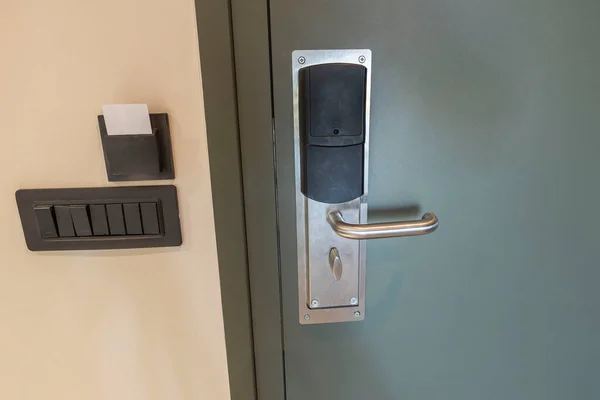 Close View Digital Door Lock Holder Digital Card Keys Switch — Stock Photo, Image