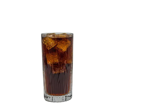 View Soda Drink Glass Ice Cubes Isolated White Background Sweden — 图库照片