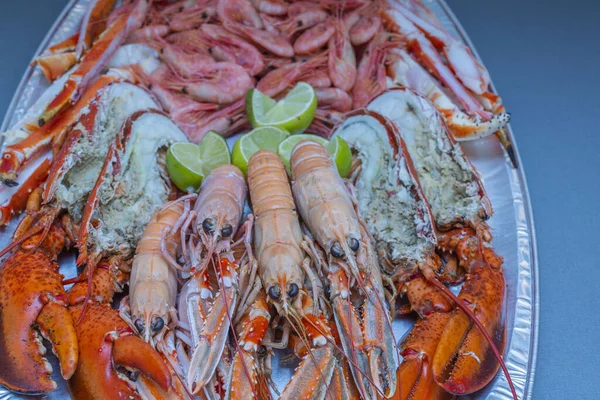Close View Seafood Dish Table Sweden — стоковое фото