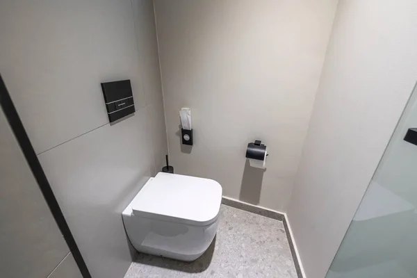 Pohled Shora Interiér Moderní Koupelny Řecko — Stock fotografie