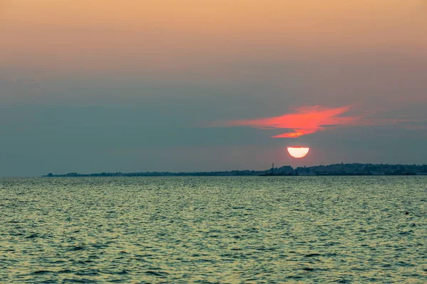 Lindo Pôr Sol Vista Paisagem Natural Grécia Bela Natureza Colorida — Fotografia de Stock