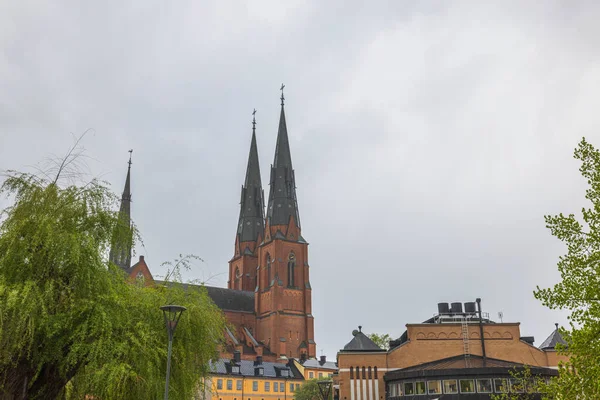 Krásný Výhled Slavnou Uppsala Katedrálu Švédsko Evropa — Stock fotografie